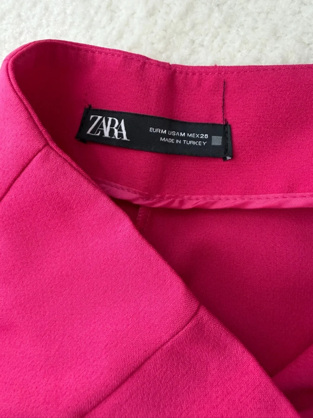 Zara Bright Fuchsia Tailored Dress Pants Trousers Straight Leg Fit